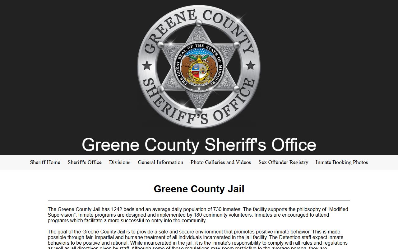 Greene County Jail overview for Greene County Jail inmate custody