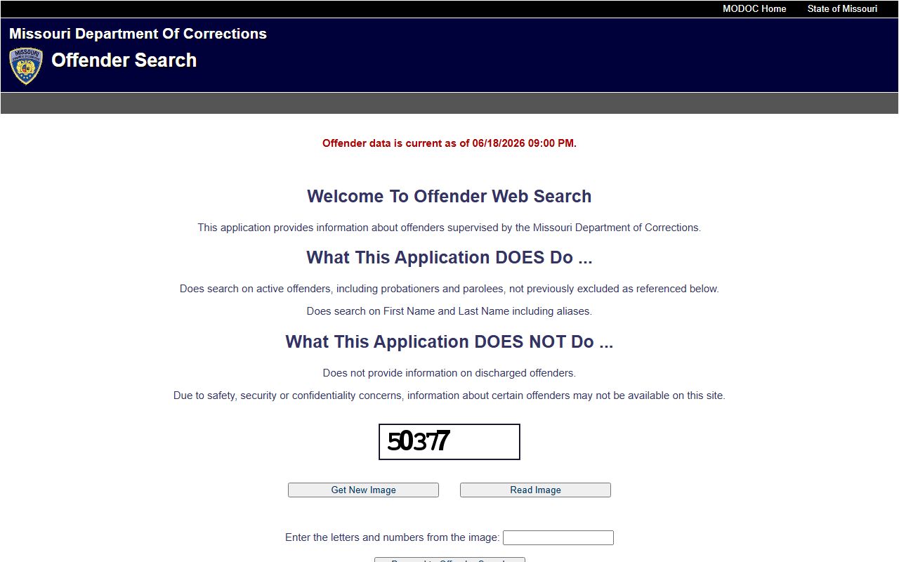 Missouri MODOC offender search for Greene County sentenced inmate records